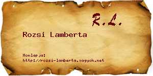 Rozsi Lamberta névjegykártya